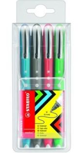 STABILO Rollerball-Stifte, Faserschreiber worker colorful, 4 Farben, 0.5mm